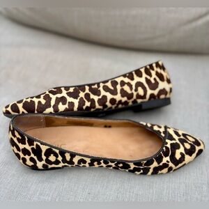 Vionic Caballo Leopard Print Calf Hair Pointed Toe Ballet Flats - Size 7.5